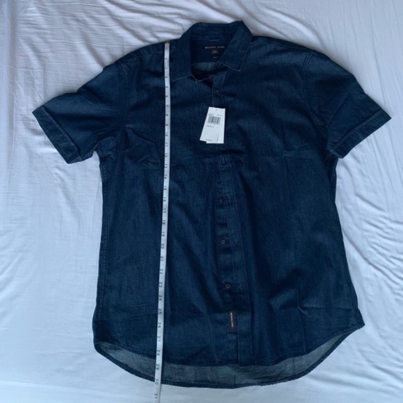 NWT Michael Kors Button Up Chambray Shirt Large - Picture 5 of 6